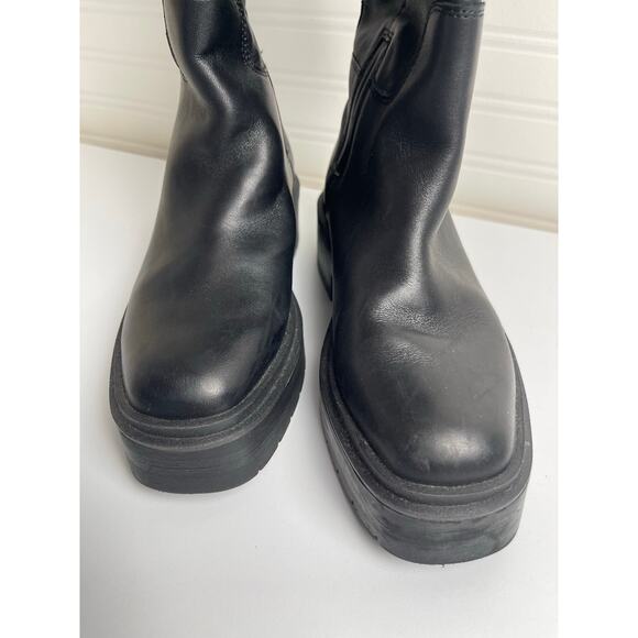 Sam Edelman Larina Tall Knee High Boot Waterproof Black Leather 6M 90s Edge Chic - Picture 2 of 13